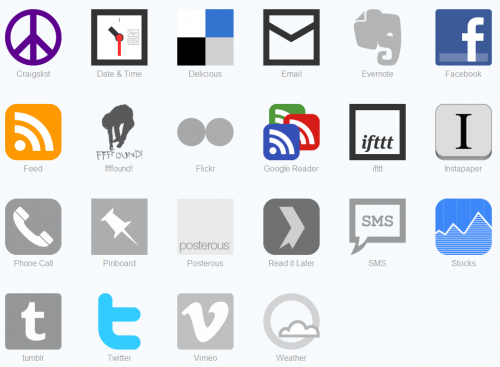 Canales que puedes usar con iftt
