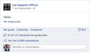 Engagement en Redes Sociales de Led Zepellin