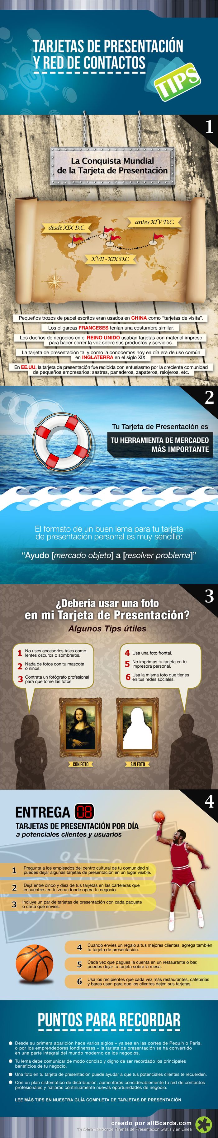 Infografía Tarjetas de Presentación y Red de Contactos Tips allBcards 1